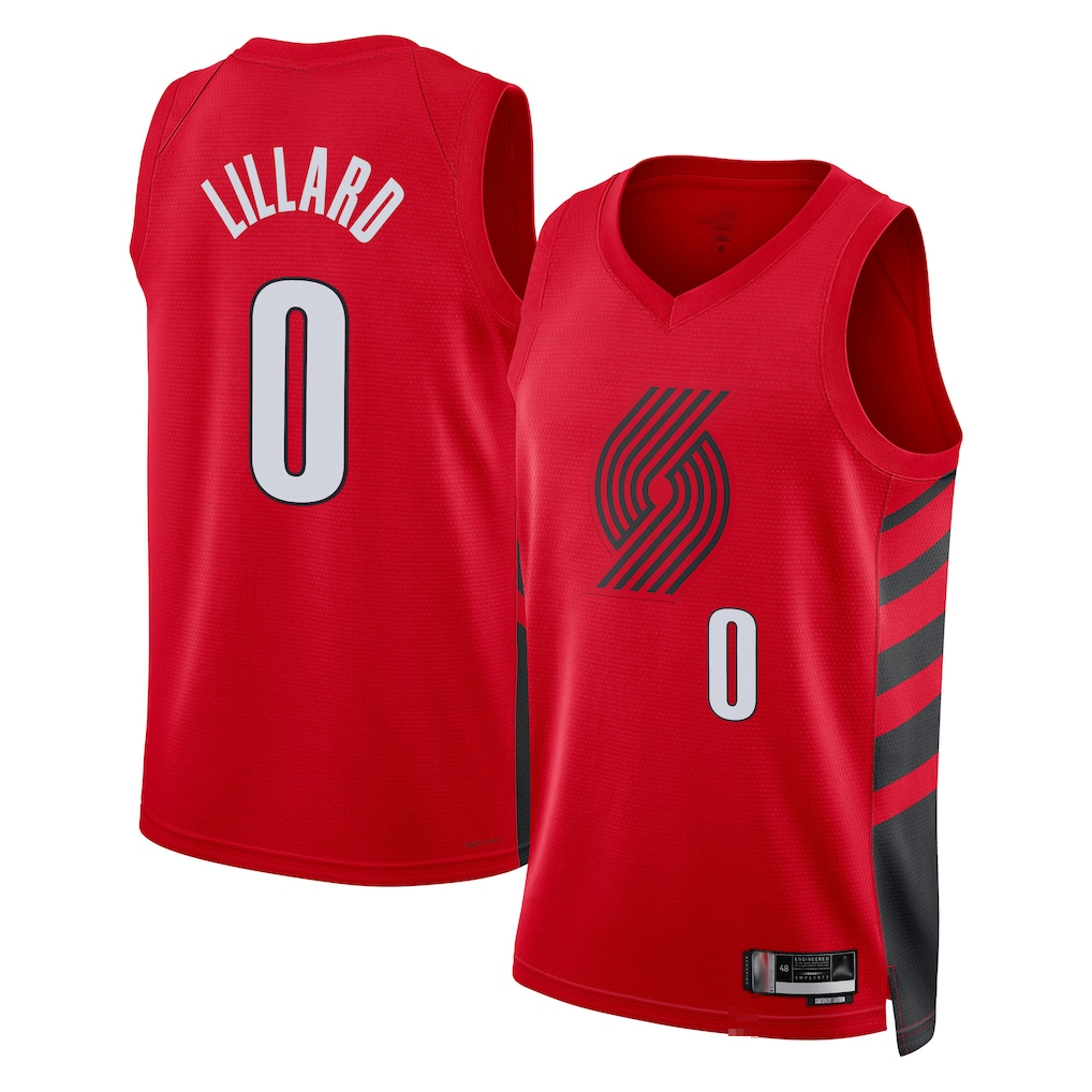 Qdoa PT.Blazers #0 Damian Lillard White Swingman Jerseys - Association Edition