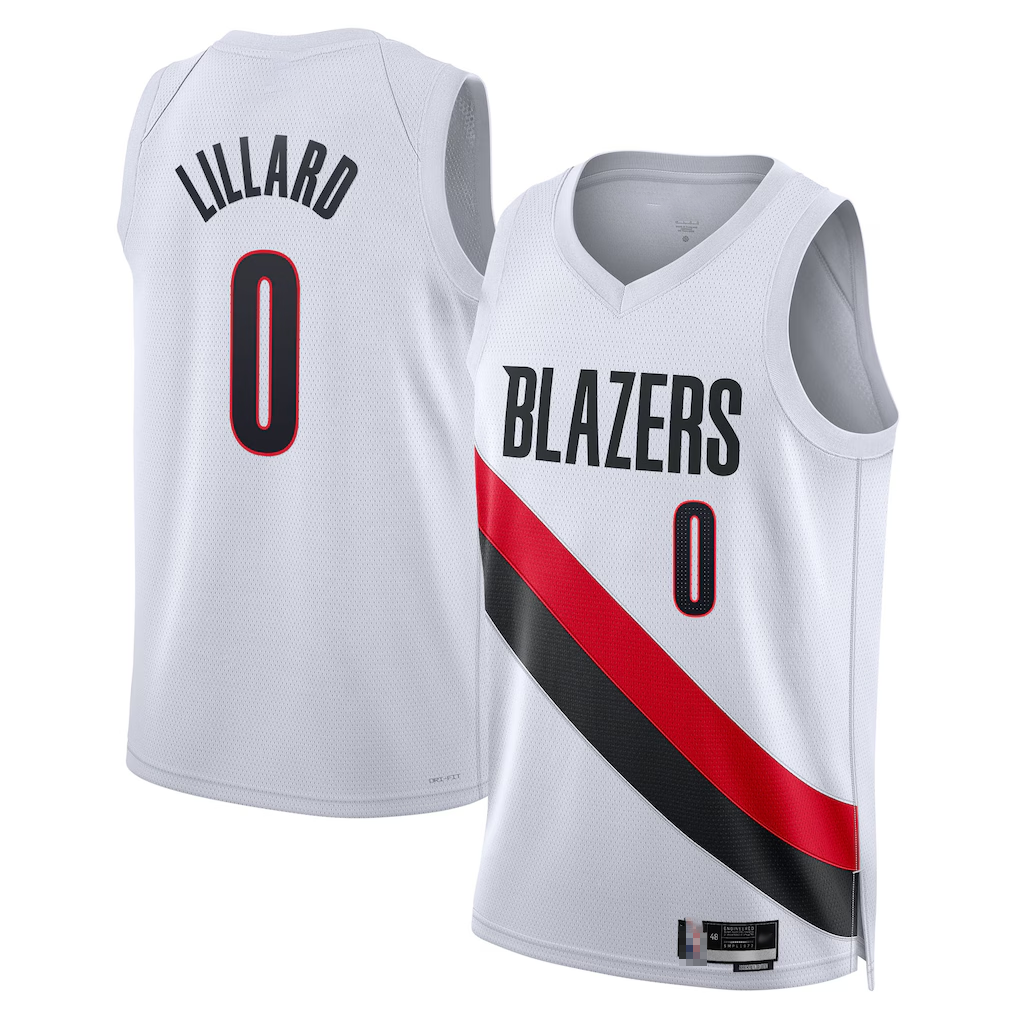 Qdoa PT.Blazers #0 Damian Lillard Red Swingman Jerseys - Statement Edition