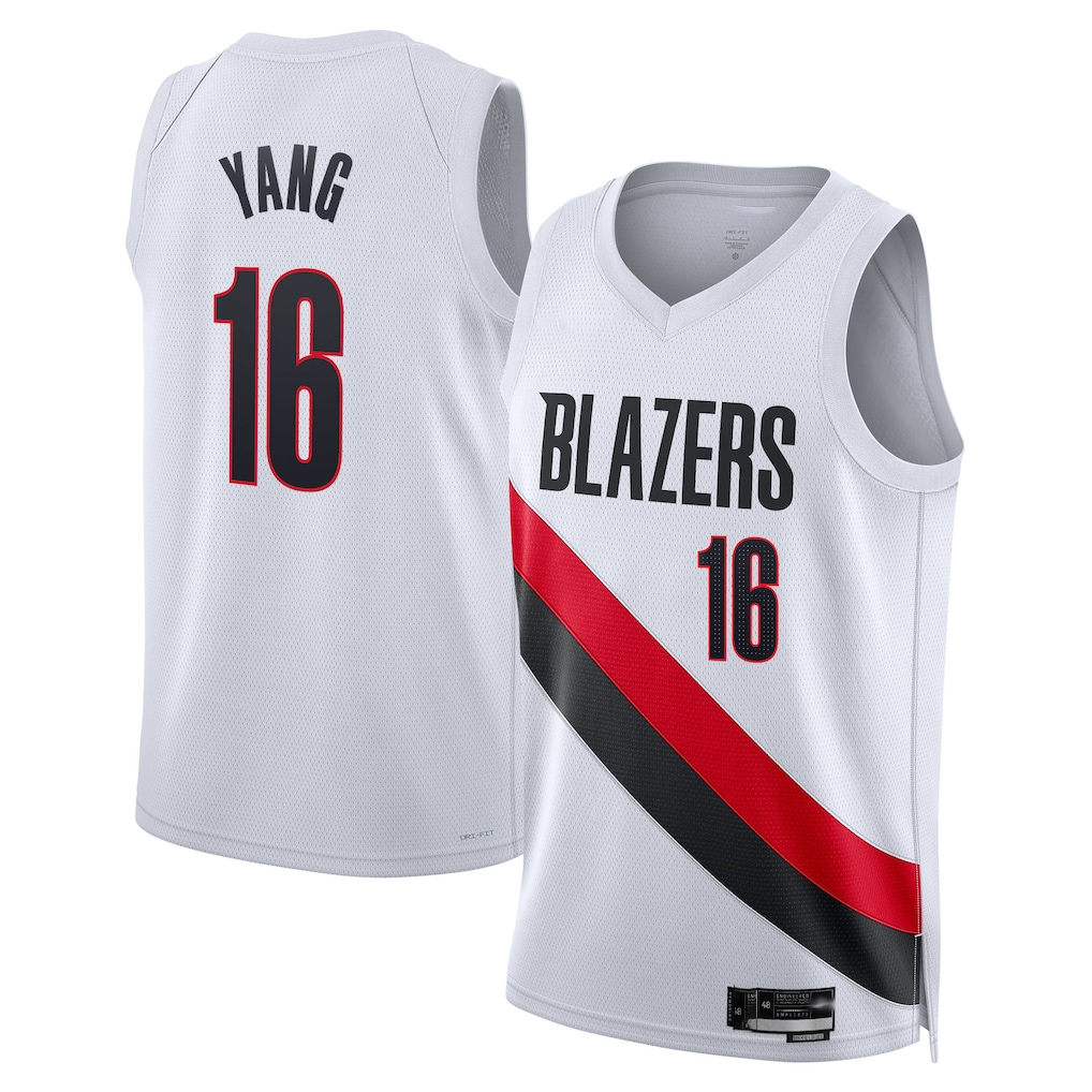 Qdoa PT.Blazers #16 Yang Hansen White Swingman Jerseys - Association Edition