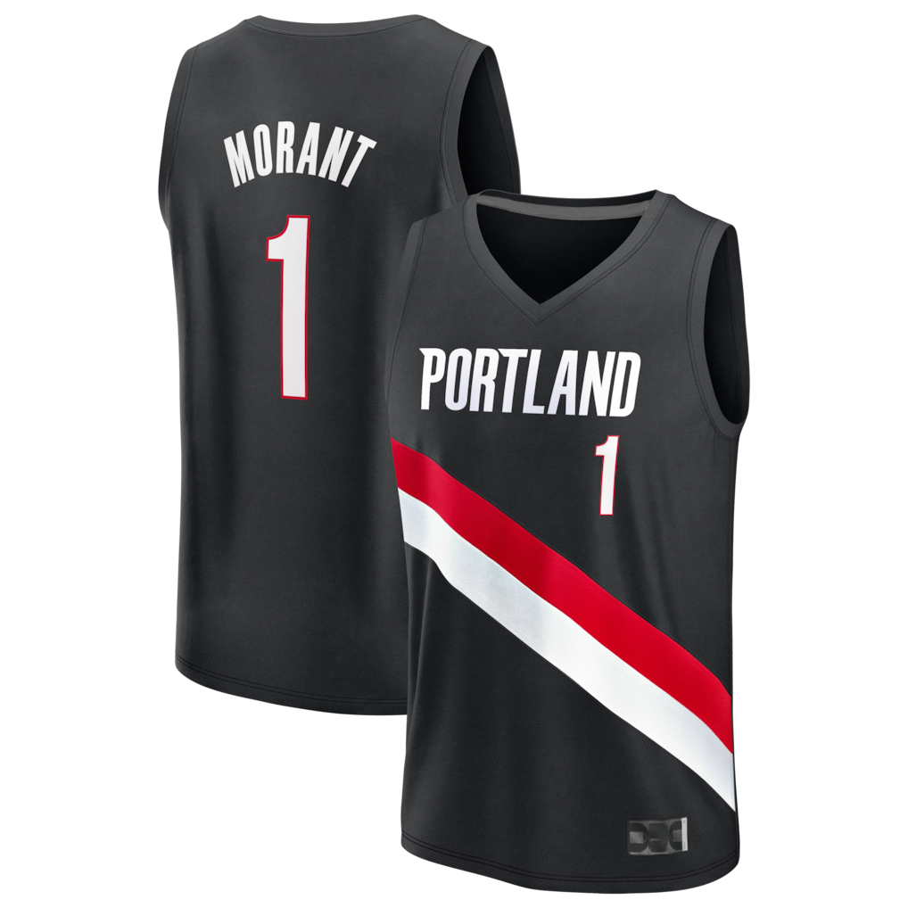 Qdoa PT.Blazers #1 Ja Morant Fanatics Black Fast Break Jerseys - Icon Edition