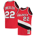 Qdoa PT.Blazers #22 Clyde Drexler Mitchell & Ness Red 1983-1984 Hardwood Classics Swingman Jerseys