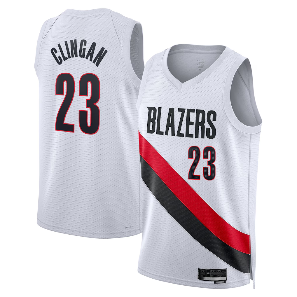Qdoa PT.Blazers #23 Donovan Clingan White Swingman Jerseys - Association Edition