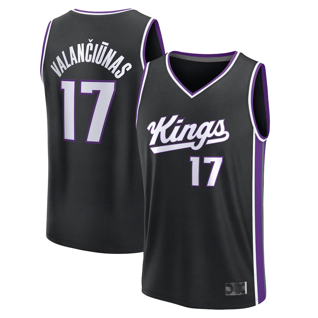 Qdoa S.Kings #17 Jonas Valan?i¨±nas Fanatics Black Fast Break Replica Jerseys - Icon Edition