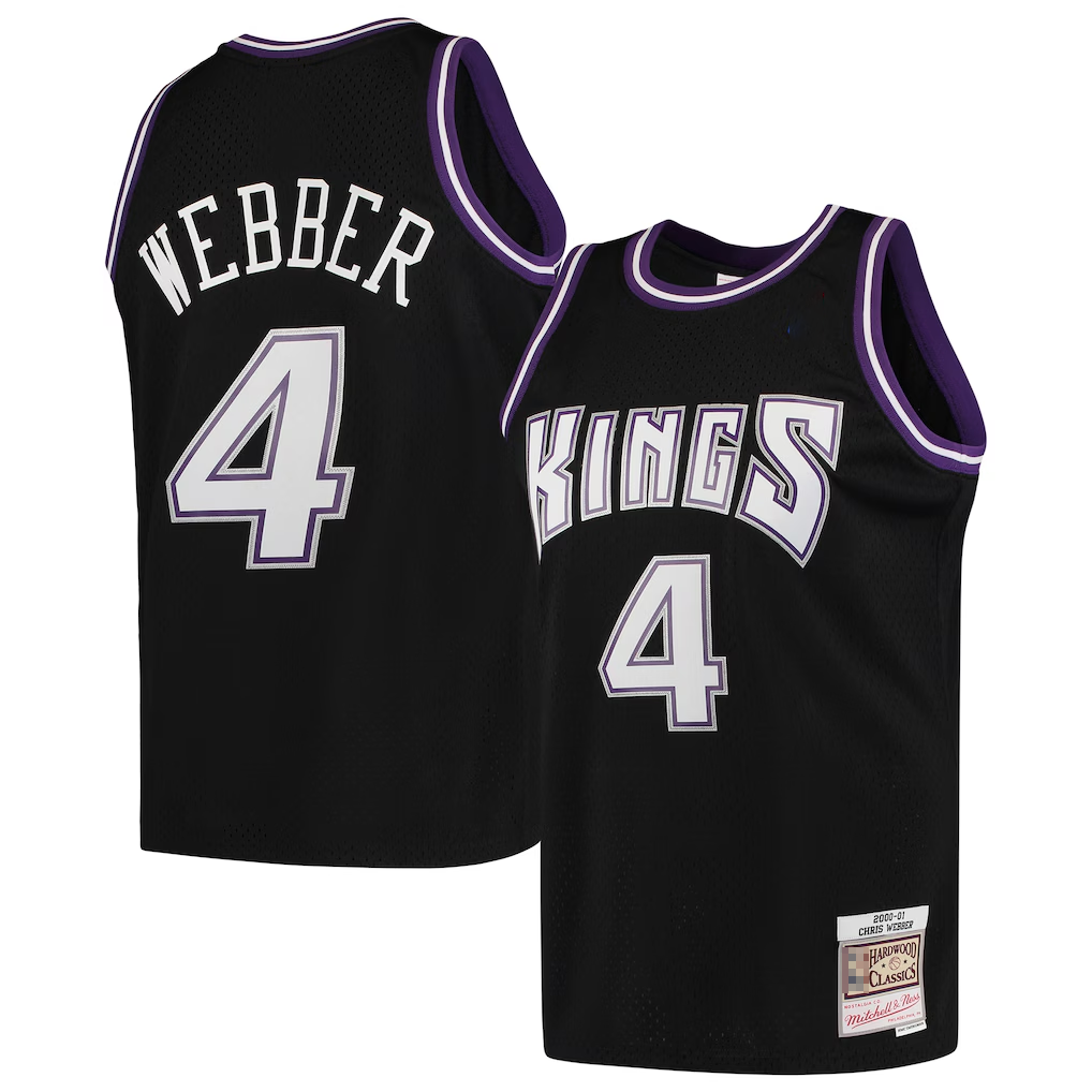 Qdoa S.Kings #4 Chris Webber Mitchell & Ness Black 2000-2001 Hardwood Classics Swingman Jerseys