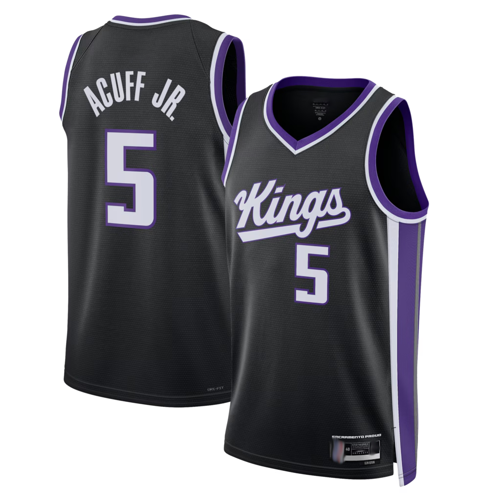 Qdoa S.Kings #5 Darius Acuff Jr. Black Swingman Jerseys - Icon Edition