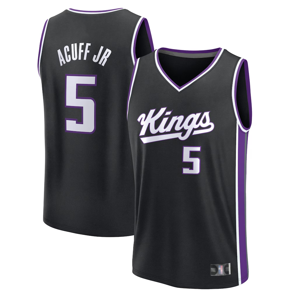 Qdoa S.Kings #5 Darius Acuff Jr. Fanatics Black 2026 Draft First Round Pick Fast Break Jerseys - Icon Edition