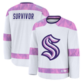 Qdoa S.Kraken White Hockey Fights Cancer Survivor Practice Jerseys