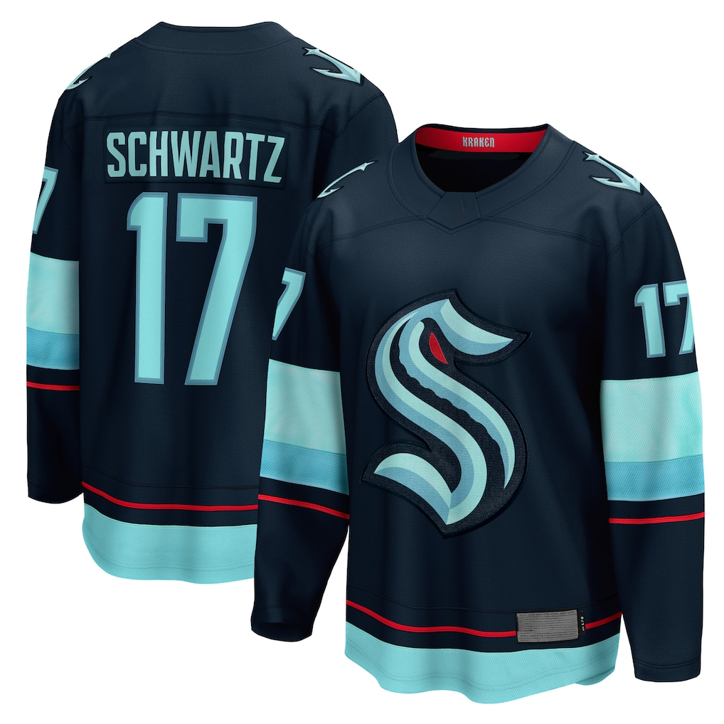 Qdoa S.Kraken #17 Jaden Schwartz Navy Home Breakaway Player Jerseys