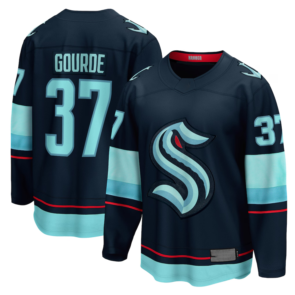 Qdoa S.Kraken #37 Yanni Gourde Deep Sea Blue Home Breakaway Player Jerseys