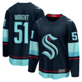 Qdoa S.Kraken #51 Shane Wright Deep Sea Blue Home Breakaway Player Jerseys