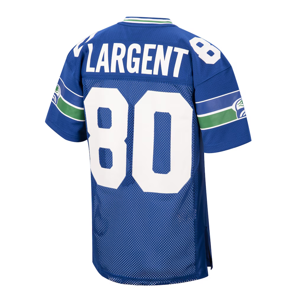 Qdoa S.Seahawks 1985 #80 Steve Largent Mitchell & Ness Royal Authentic Throwback Retired Player Stitched Puhic Jersey