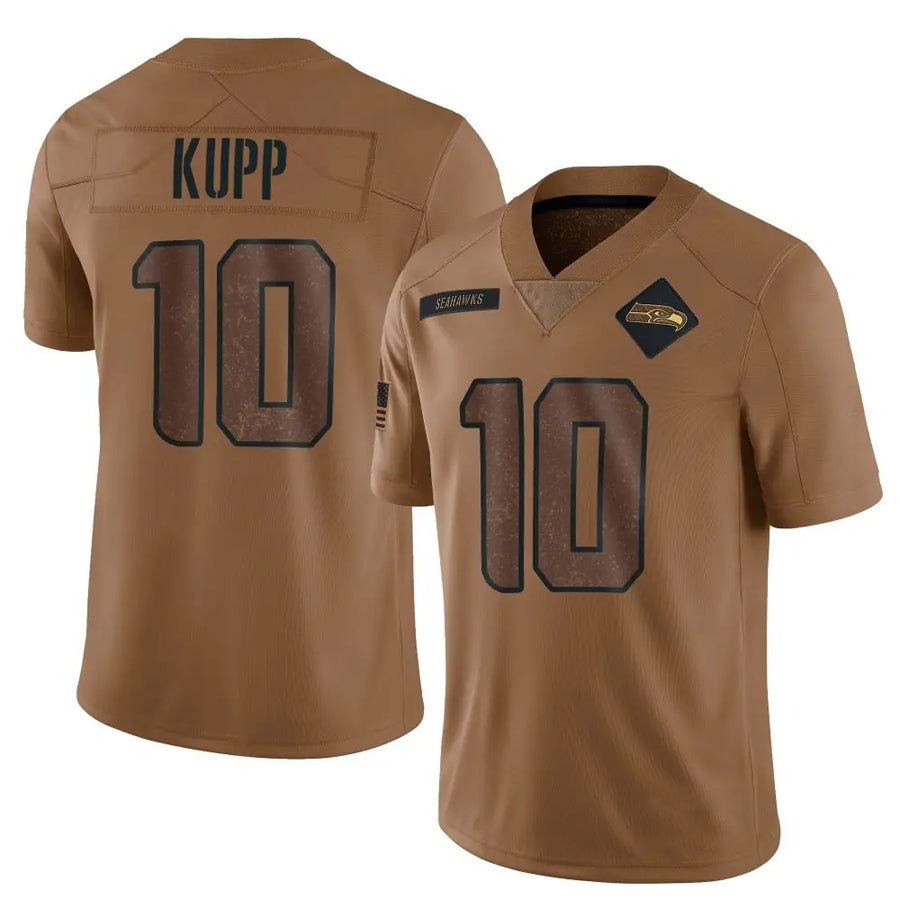 Qdoa S.Seahawks #10 Cooper Kupp Player Brown Salute To Service Limited Stitched Jerseys