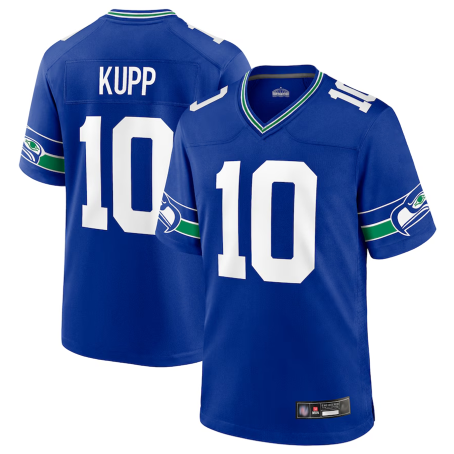 Qdoa S.Seahawks #10 Cooper Kupp Player Royal Game Stitched Jerseys