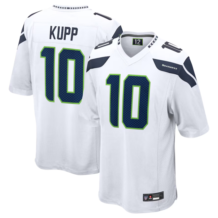 Qdoa S.Seahawks #10 Cooper Kupp Player White Replica Game Stitched Jerseys