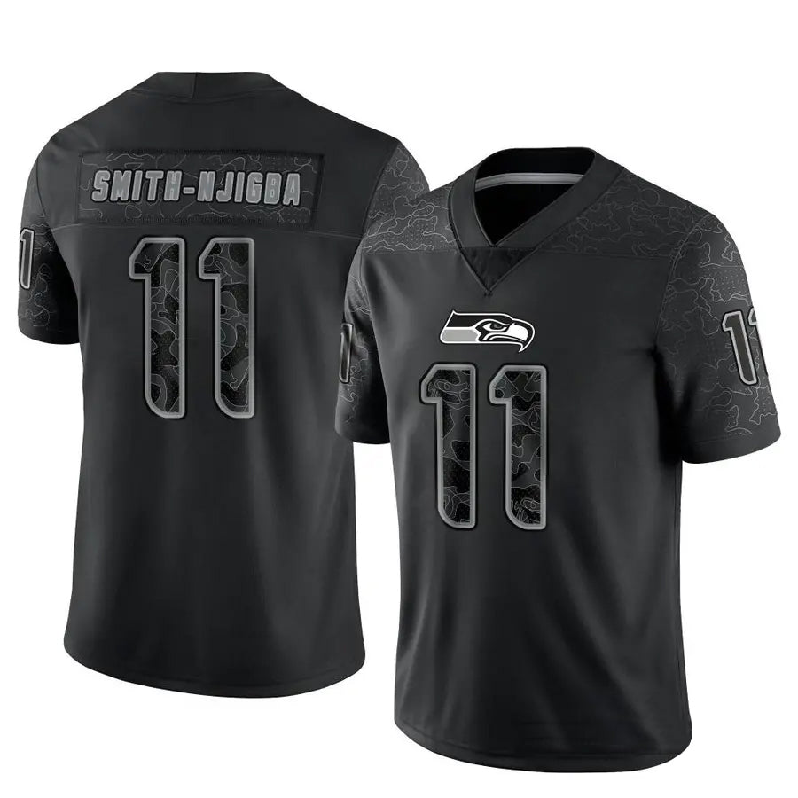 Qdoa S.Seahawks #11 Jaxon Smith-Njigba Player Black Limited Reflective Stitched Jerseys
