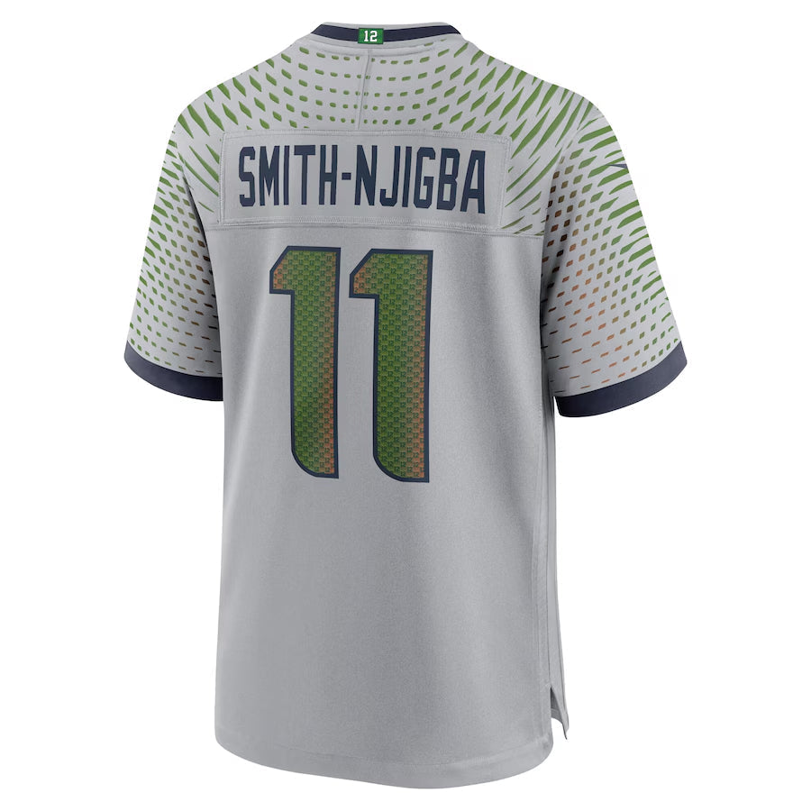 Qdoa S.Seahawks #11 Jaxon Smith-Njigba Player Grey Rivalries Collection Game Stitched Jerseys