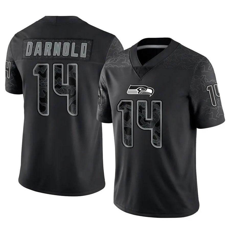 Qdoa S.Seahawks #14 Sam Darnold Player Black RFLCTV Limited Football Jerseys