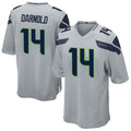 Qdoa S.Seahawks #14 Sam Darnold Player Grey Game Football Jerseys