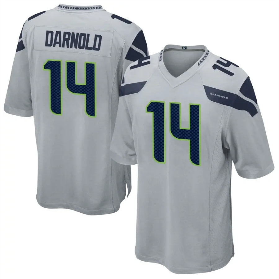 Qdoa S.Seahawks #14 Sam Darnold Player Grey Game Football Jerseys