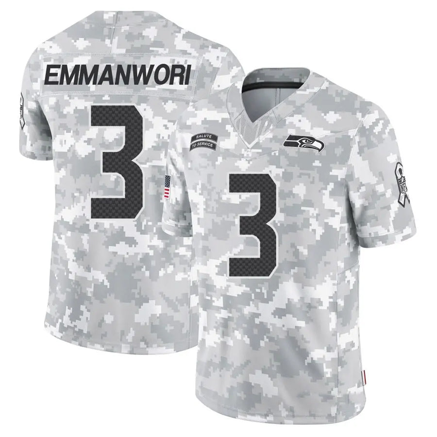 Qdoa S.Seahawks #3 Nick Emmanwori Player Arctic Camo Salute to Service Limited Football Jerseys