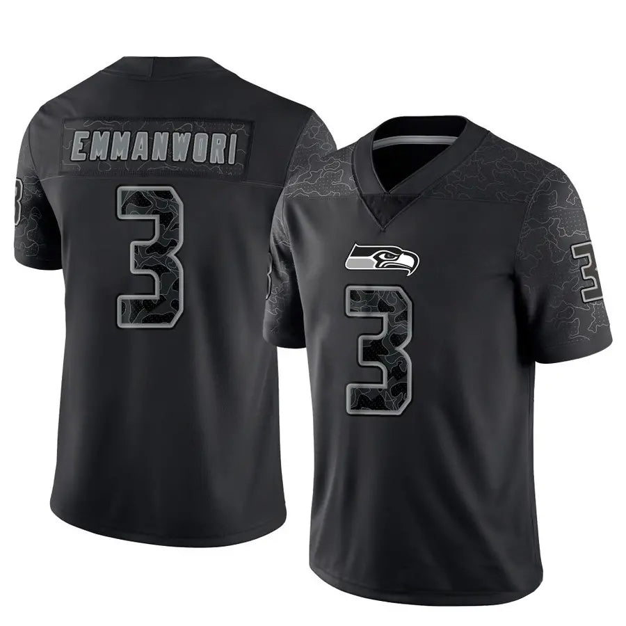 Qdoa S.Seahawks #3 Nick Emmanwori Player Black RFLCTV Limited Football Jerseys