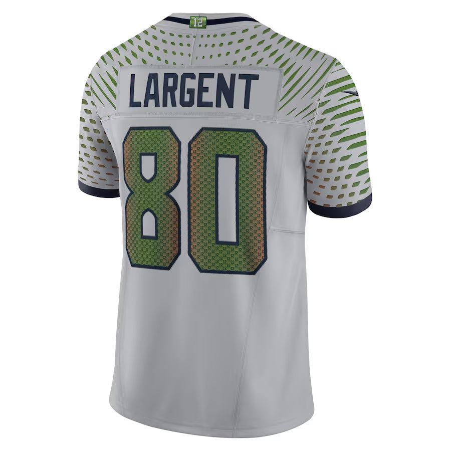 Qdoa S.Seahawks #80 Steve Largent Player Wolf Gray Rivalries Collection Limited Stitched Jerseys