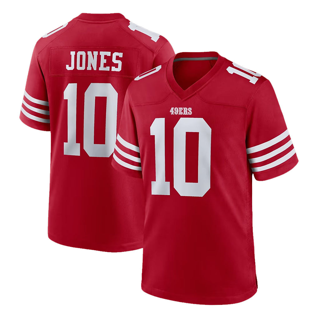 Qdoa SF.49ers #10 Mac Jones Player Red Game Home Stitched Jerseys