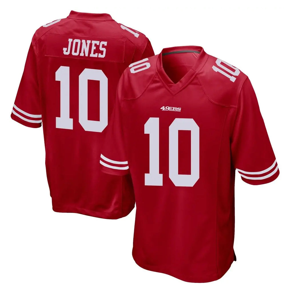 Qdoa SF.49ers #10 Mac Jones Player Red Home Game Stitched Jerseys