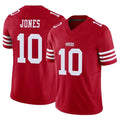 Qdoa SF.49ers #10 Mac Jones Player Red Limited Vapor F.U.S.E. Home Game Stitched Jerseys