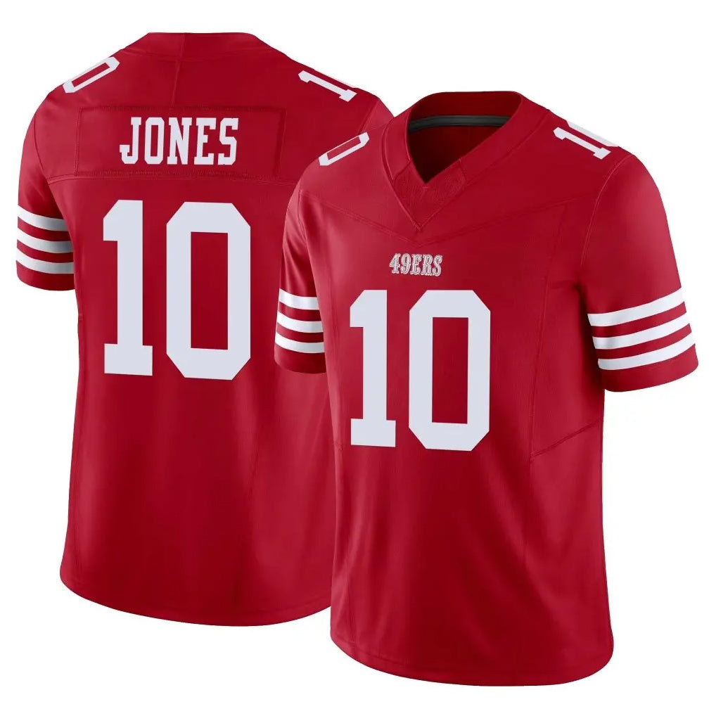 Qdoa SF.49ers #10 Mac Jones Player Red Limited Vapor F.U.S.E. Home Game Stitched Jerseys