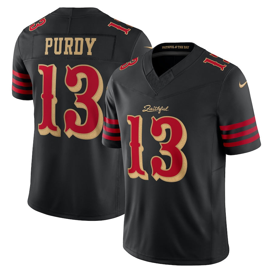 Qdoa SF.49ers #13 Brock Purdy Player Rivalries Vapor Limited Black Stitched Jerseys