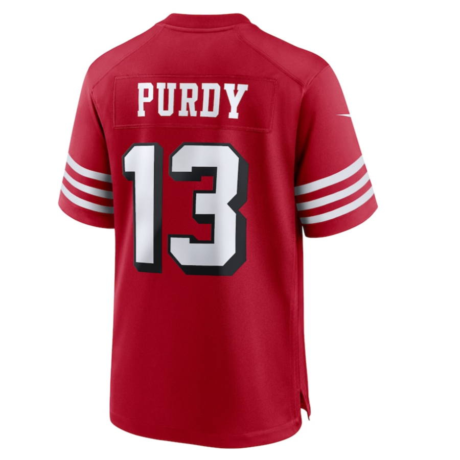Qdoa SF.49ers #13 Brock Purdy Player Scarlet Alternate Game Stitched Jersey
