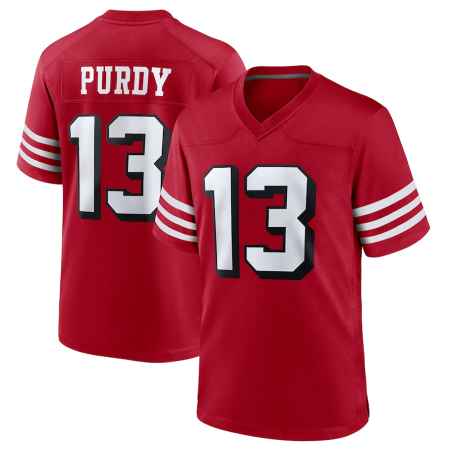 Qdoa SF.49ers #13 Brock Purdy Player Scarlet Alternate Game Stitched Jerseys