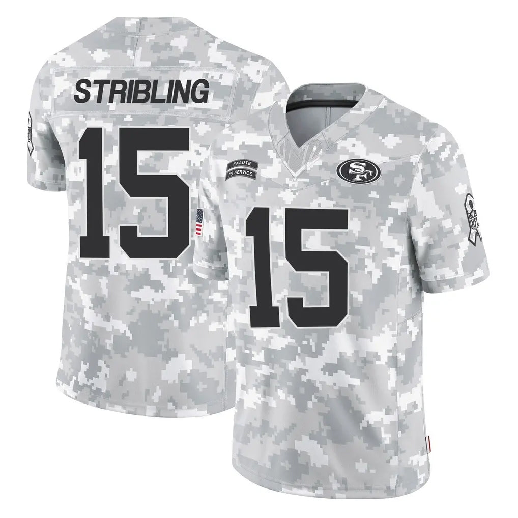 Qdoa SF.49ers #15 De'Zhaun Stribling Player Arctic Camo Limited Salute To Service Home Game Stitched Jerseys