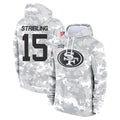 Qdoa SF.49ers #15 De'Zhaun Stribling Player Arctic Camo Limited Salute to Service Pullover Hoodies Game Stitched Jerseys