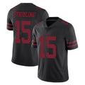 Qdoa SF.49ers #15 De'Zhaun Stribling Player Black Alternate Limited Vapor Untouchable Home Game Stitched Jerseys