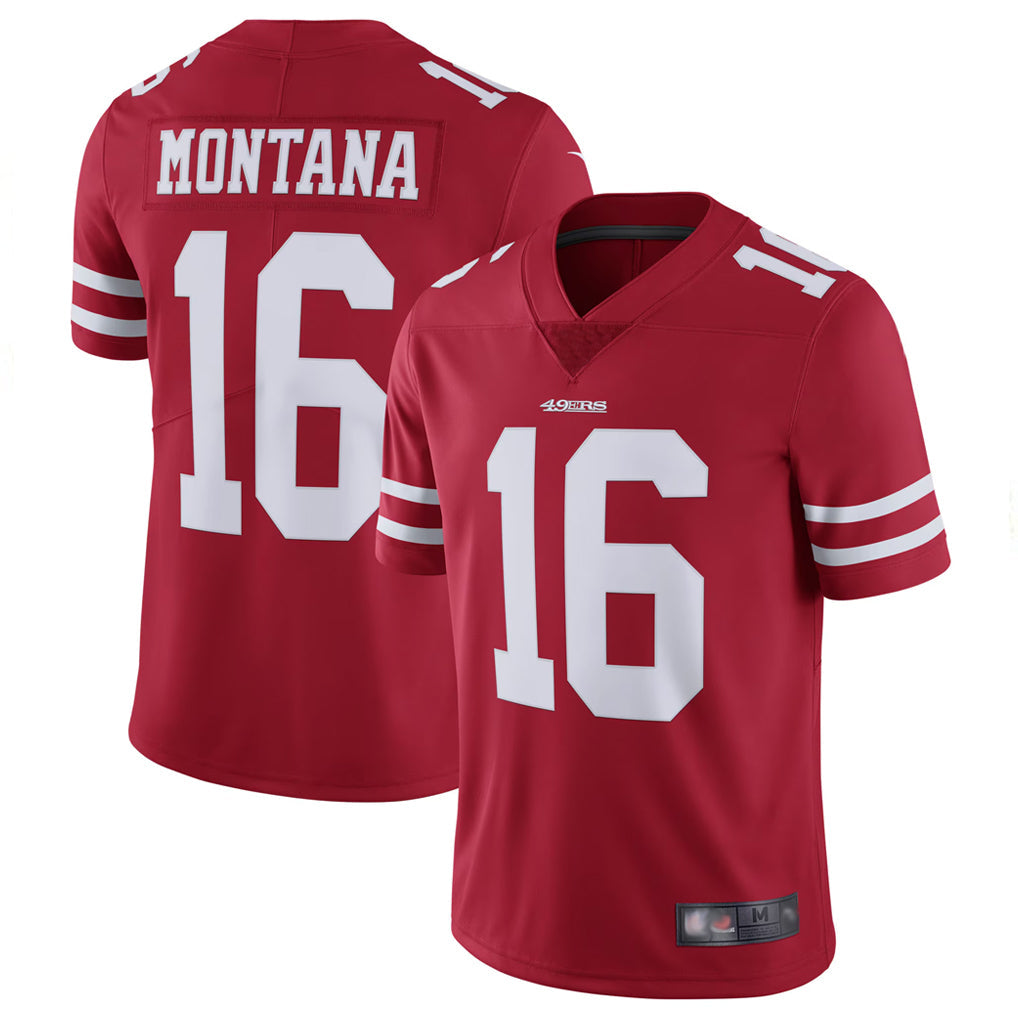 Qdoa SF.49ers #16 Joe Montana Player Vapor Untouchable Limited Throwback Stitched Jerseys