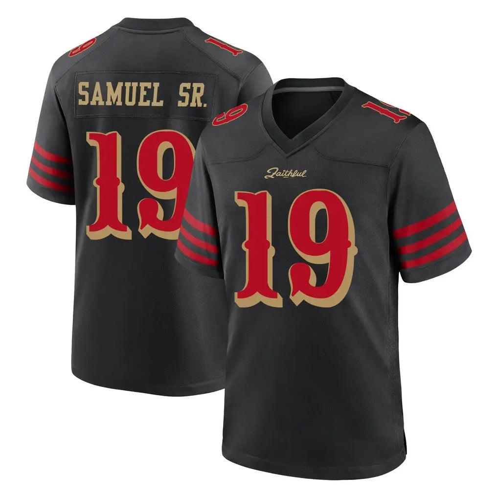 Qdoa SF.49ers #19 Deebo Samuel Sr. Player Black Rivalries Collection Home Game Stitched Jerseys