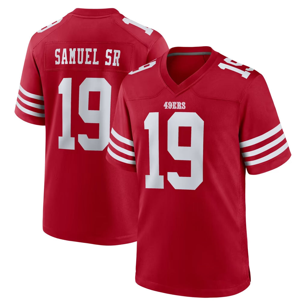 Qdoa SF.49ers #19 Deebo Samuel Sr. Player Red Game Home Stitched Jerseys
