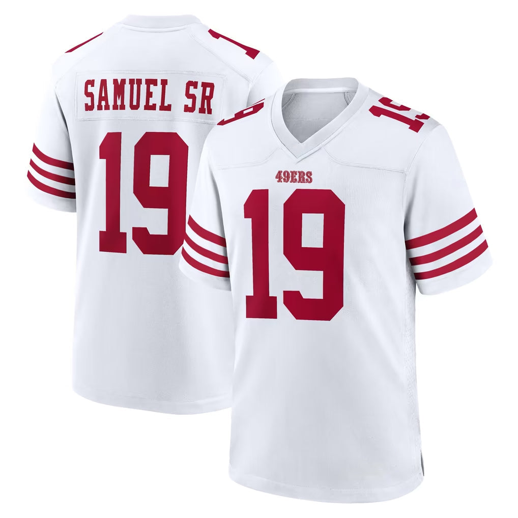 Qdoa SF.49ers #19 Deebo Samuel Sr. Player White Game Home Stitched Jerseys