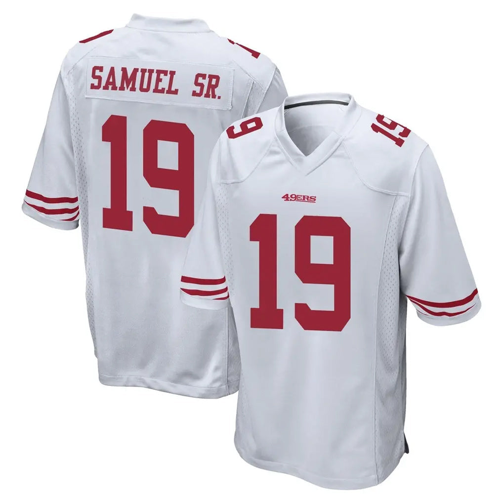 Qdoa SF.49ers #19 Deebo Samuel Sr. Player White Home Game Stitched Jerseys