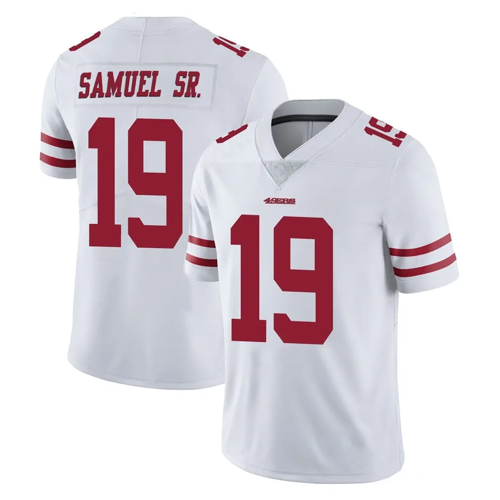 Qdoa SF.49ers #19 Deebo Samuel Sr. Player White Limited Vapor Untouchable Home Game Stitched Jerseys