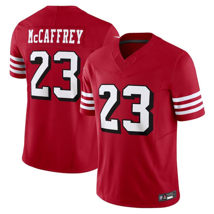 Qdoa SF.49ers #23 Christian McCaffrey Player Scarlet Vapor F.U.S.E. Limited Stitched Jerseys