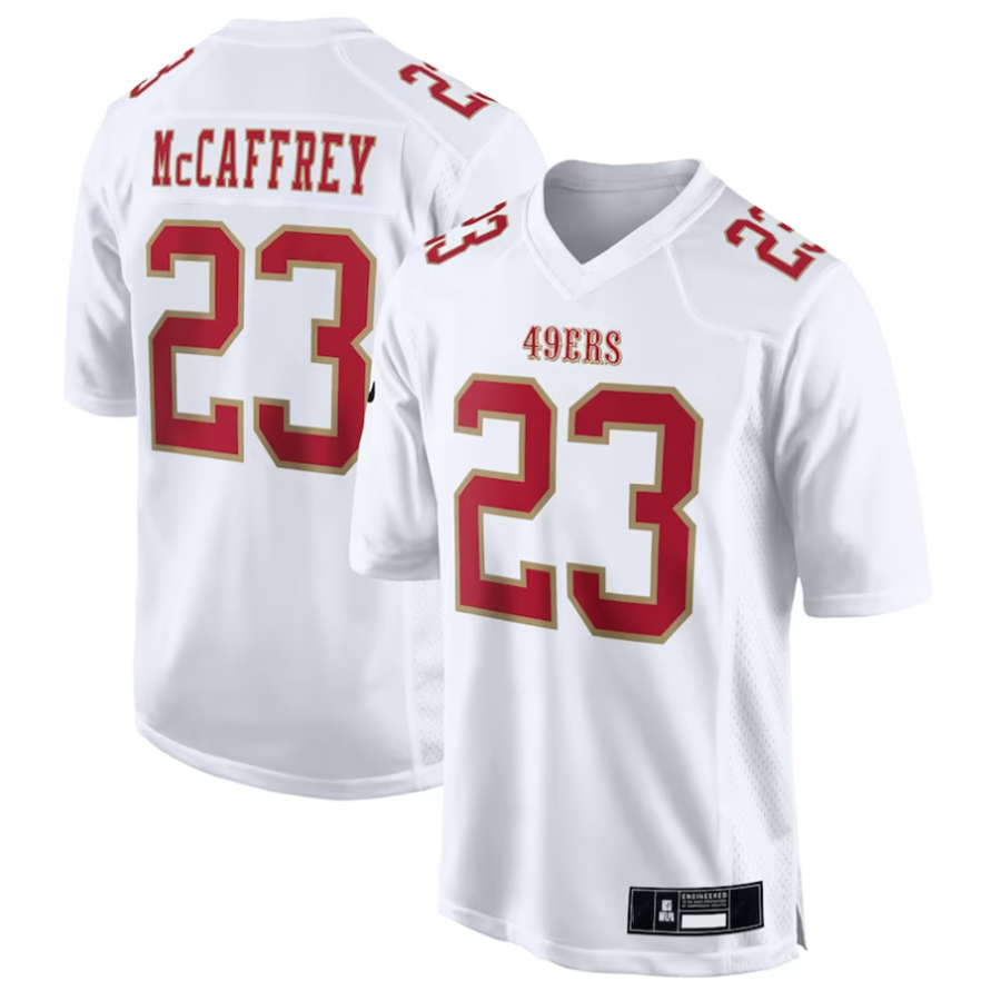 Qdoa SF.49ers #23 Christian McCaffrey Player Tundra White Fashion Game Stitched Jerseys