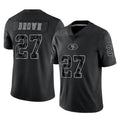 Qdoa SF.49ers #27 Ji'Ayir Brown Player Black Limited Reflective Home Game Stitched Jerseys