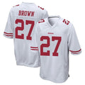 Qdoa SF.49ers #27 Ji'Ayir Brown Player White Home Game Stitched Jerseys