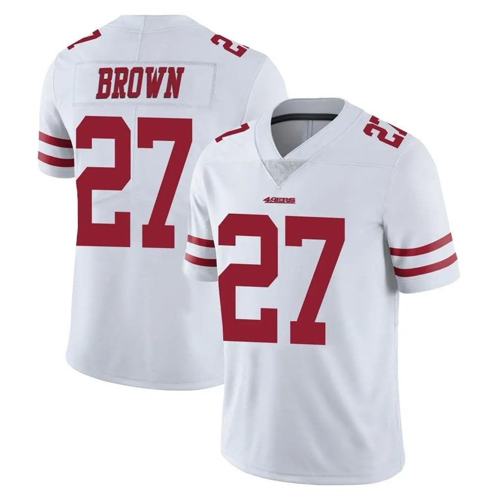 Qdoa SF.49ers #27 Ji'Ayir Brown Player White Limited Vapor Untouchable Home Game Stitched Jerseys