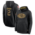 Qdoa SF.49ers #2 Deommodore Lenoir Player Black Salute to Service Sideline Performance Pullover Hoodies Home Game Stitched Jerseys