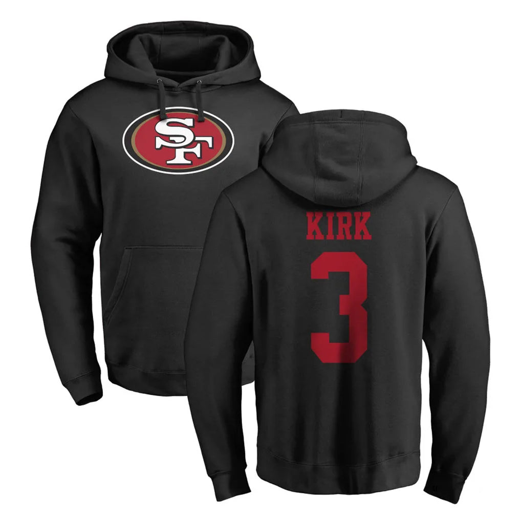 Qdoa SF.49ers #3 Christian Kirk Player Black LOGO Pullover Hoodies Home Game Stitched Jerseys