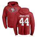 Qdoa SF.49ers #44 Kyle Juszczyk Player Red LOGO Pullover Hoodies Home Game Stitched Jerseys